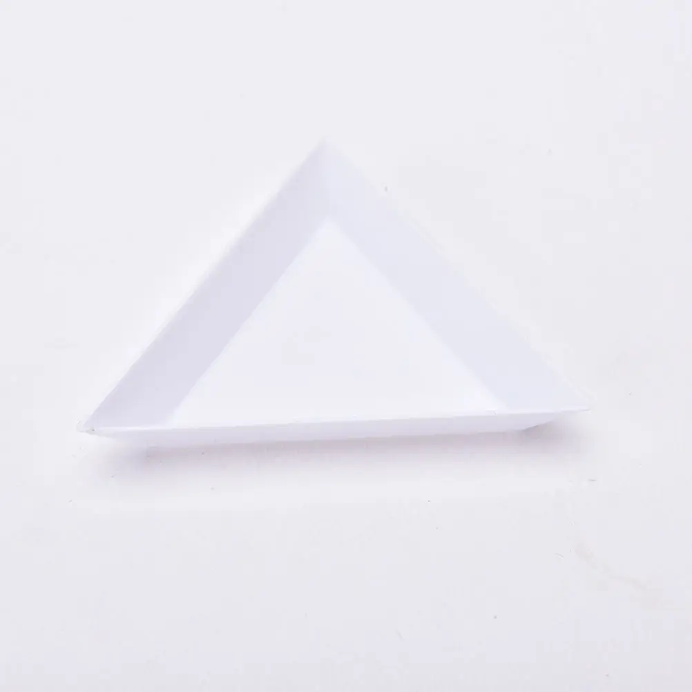 

2pc Hot Sale Plastic Triangle Jewelry Plate White Plastic Foam Ball Storage Small Beads Ball Holder Dish