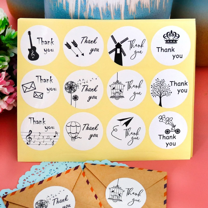 

120 шт. Симпатичные Корона дерево спасибо Стикеры s День рождения Деор Стикеры хлебобулочные уплотнения этикетки DIY Скрапбукинг стикер для ка...