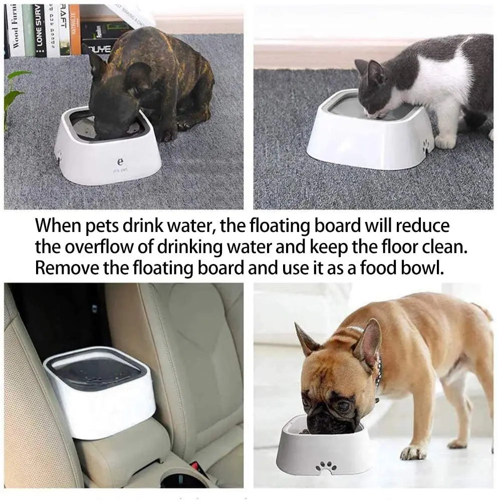 

Dog Water Bowl Floating Not Wetting Mouth Funny Cat Bowl No Spill Drinking Water Feeder Plastic Portable Dog Bowl Pet Products
