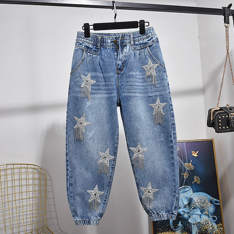 Женский хлопковый комплект из 2 предметов свободная белая футболка с бахромой и