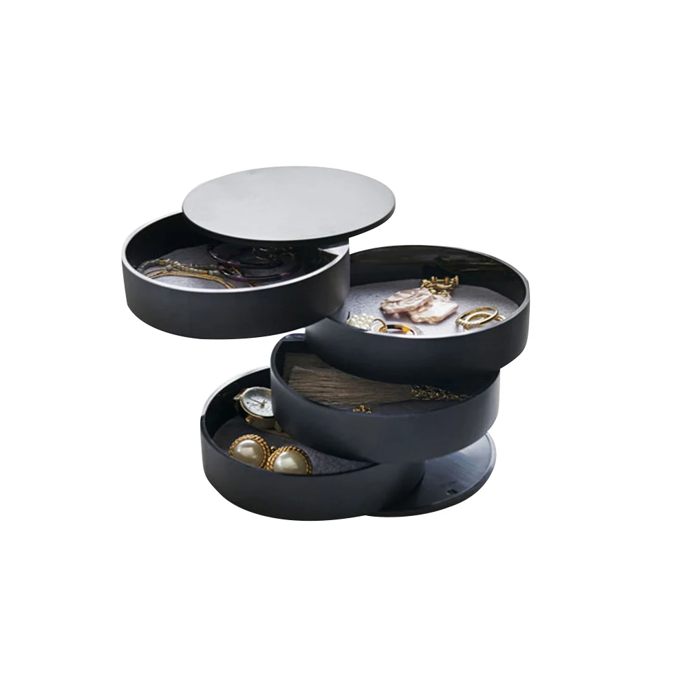 Изысканный 4 Слои вращающийся Пластик шкатулка для хранения коробка мульти