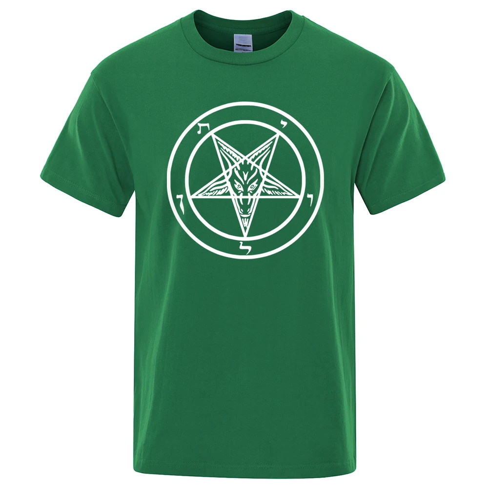 Мужская футболка с пентаграммой Готическая оккультная сатана модная коротким