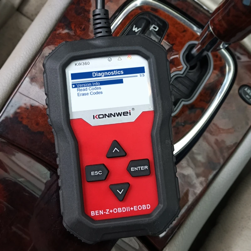 

KONNWEI KW360 Mercedes Benz Full System Diagnostic Scanner+ OBDII EOBD scanner for Most of 12V cars