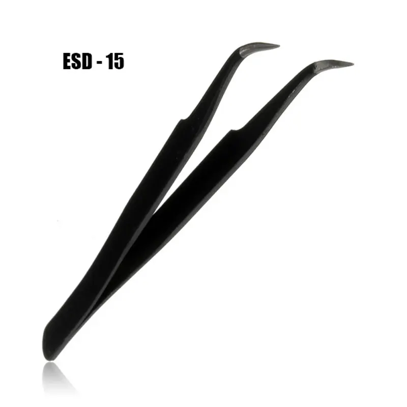 

ESD-10 to ESD-15 Anti-static Curved Straight Tip Forceps Precision Soldering Tweezers Set Electronic ESD Tweezers Tool