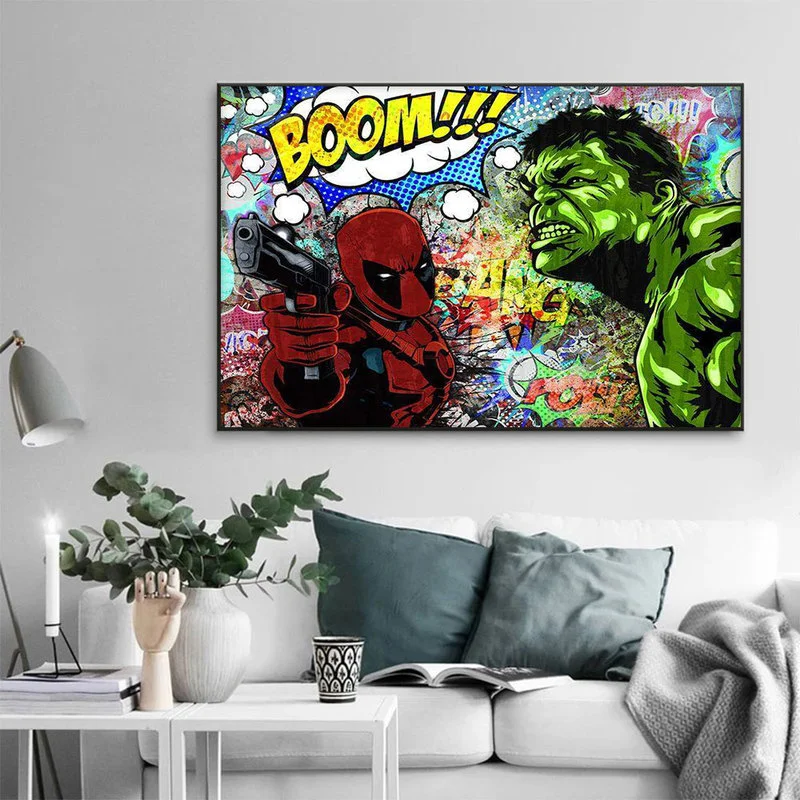 Marvel классический фильм супергерой персонаж Холст Картина Дэдпул Халк плакаты и