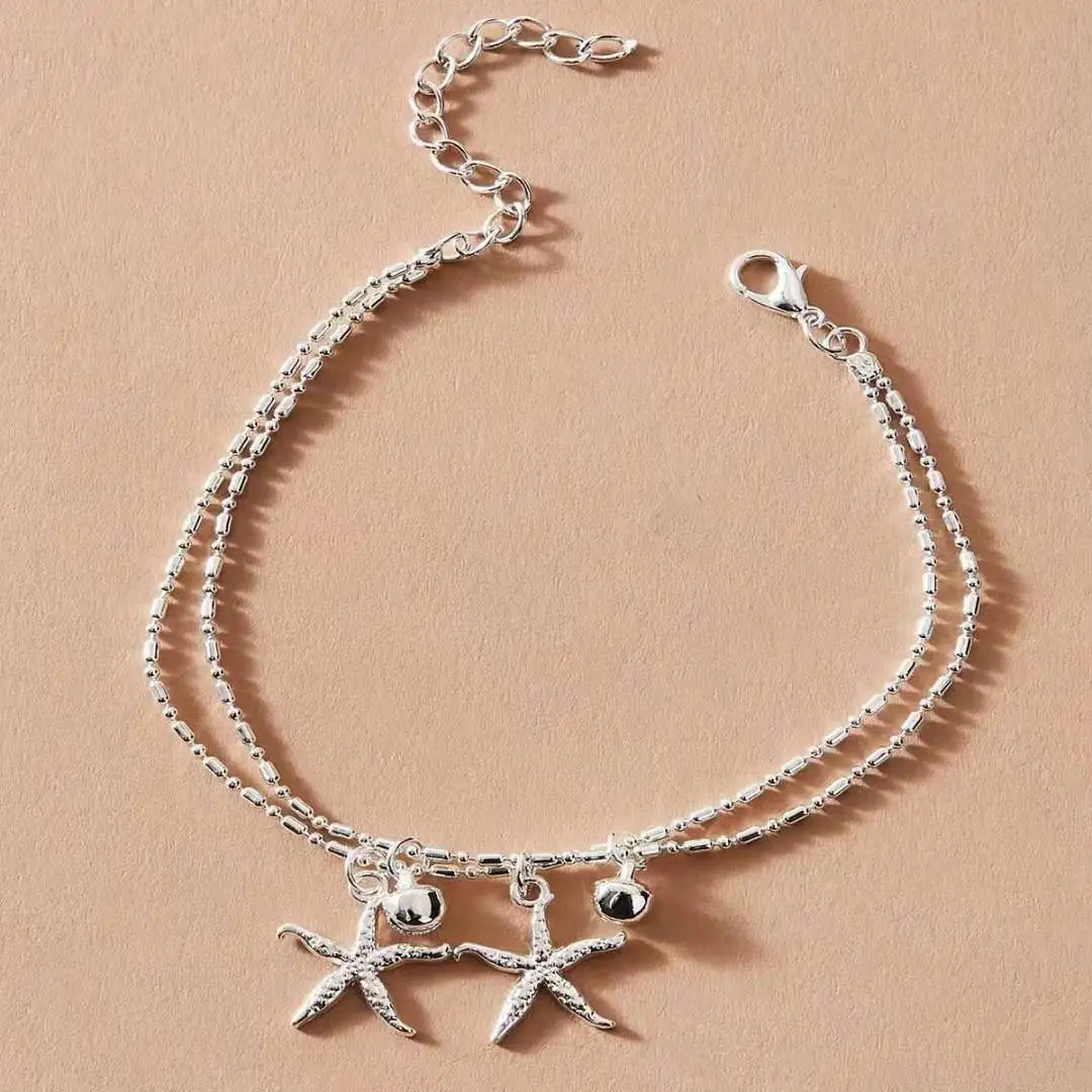 Модные Простые браслеты на ногу золотого цвета для женщин Пляжная бижутерия ног