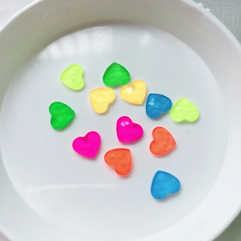 Heart Mix color Флуоресцентный мокко Стразы для ногтей со стразами для дизайн ногтей стекло разные формы ювелирные изделия с бриллиантами декоративный камень для ногтей украшения для маникюра 30 шт./лот - Цвет: Heart Mix color