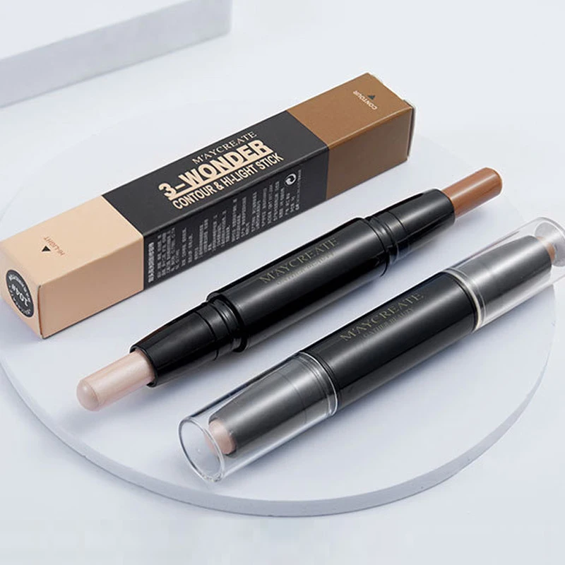 

Double-head Contour Stick Face Concealer Make Up Waterproof 3D High-gloss Stick Three-dimensional Face Brightening Pen Cosmetics