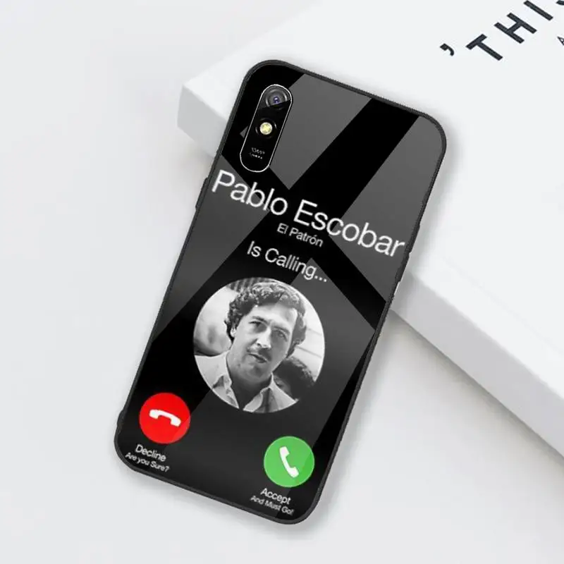 

Narcos TV series Pablo escobar Phone Case Tempered glass For xiaomi Redmi 4X 5 6 6A 8 8SE MIX 2 2S Note 3 4 5 6 7 PLUS PRO