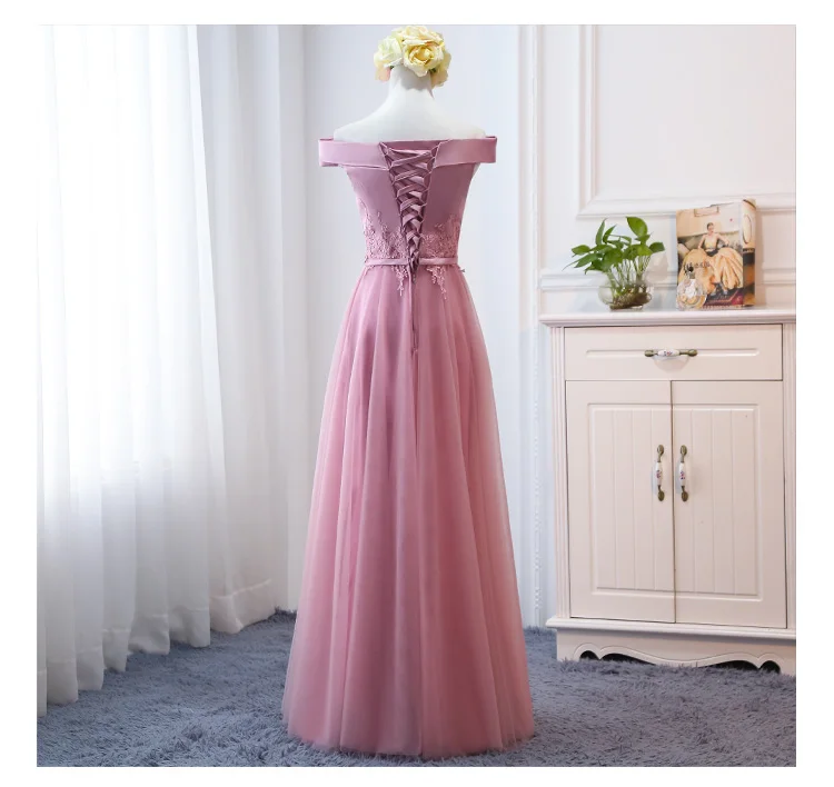 MNZ-9858Z# платье подружки невесты новые зимние рождественские платья средней длины с длинными рукавами г. Бледно-лиловый на шнуровке для девочек