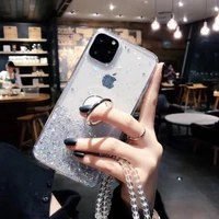 shine stars ring phone case for iphone11 12pro xs max 78plus 6s xr holder crystal strap soft cover body skinny shell protection