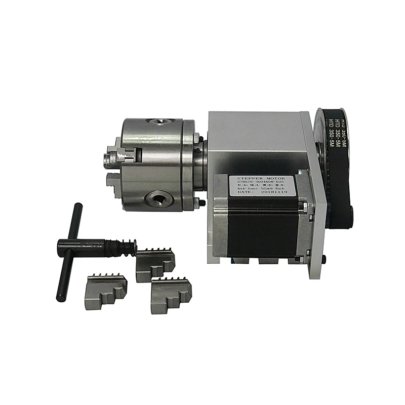 

CNC Engraving machine conventional fourth axis three jaw four jaw chuck 80mm chuck 100mm chuck with motor without motor