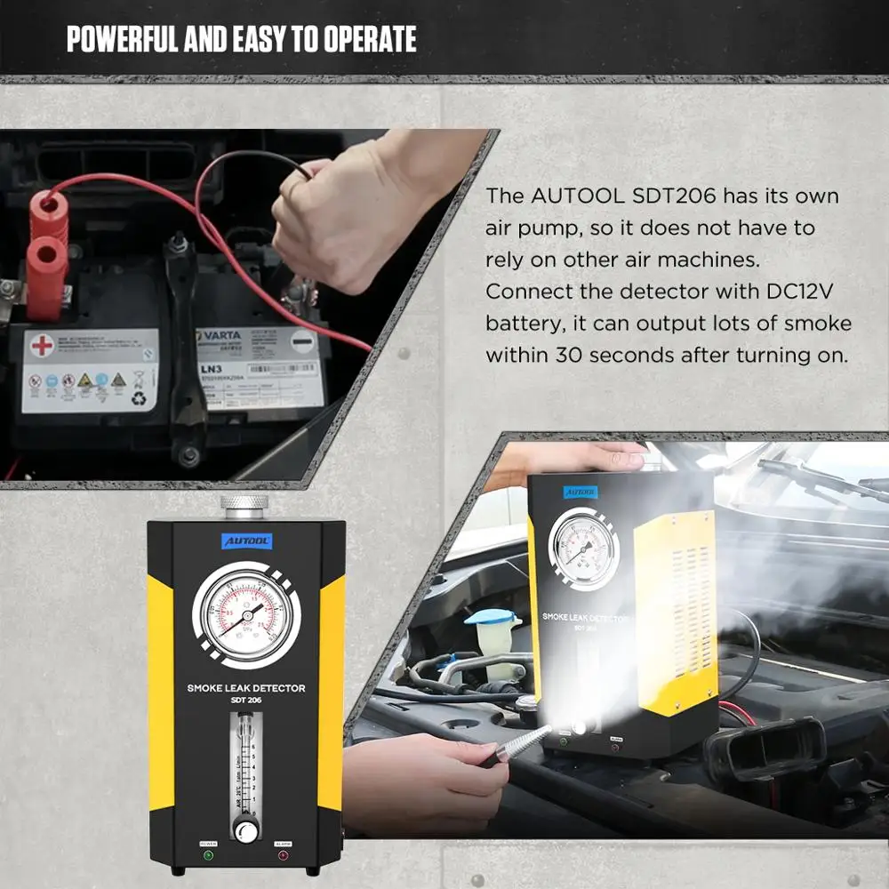 autool sdt 206 smoke generator for cars smog tester leak locator automotive smoke machine car leak detector pipe diagnostic free global shipping