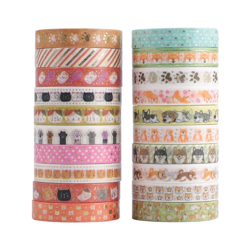 

1set Multi Style Masking Paper Tape Stickers DIY Hand Account Decoration Journal Gift Labels Supplies