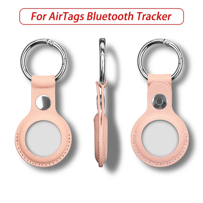

4 Colors For Apple Airtags Leather Protective Sleeve For Apple Locator Tracker Anti-lost Device Keychain Protective Sleeve Hot