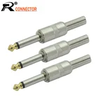 10 шт.лот 3,5-дюймовый разъем 14 мм моно штекер с пружинным хвостом позолоченный гитарный Педальный микрофон для создания эффектов