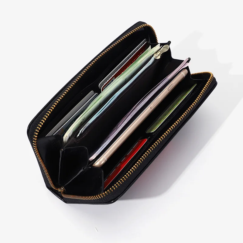 

Women Leather Wallet Classic Solid Color Women Clutch Fashion Large Capacity Leather Bag Credit Card Holder Coin Purse H053