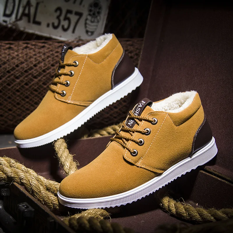 

Men Boots Winter With Fur Warm Snow Boots Men Winter Boots Work Shoes Men Footwear Fashion Rubber Ankle Shoes 2019