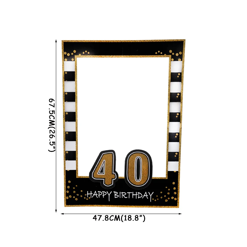 40th photo props WEIGAO 30/40/50th воздушные шары с днем рождения золотые латексные воздушные шары для украшения вечеринок взрослые большие 30 вечерние товары для украшения дня рождения Globo - Цвет: 40th photo props