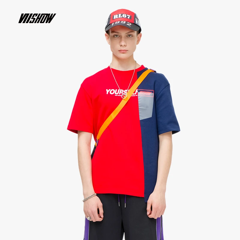 VIISHOW уличная кремово белый Для мужчин футболка бренд Повседневное одноцветное