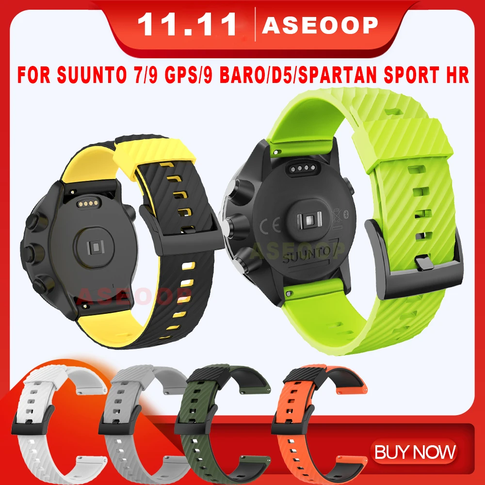 

Soft Silicone Watchband for SUUNTO 9 Baro Strap 24mm Replacement Silicone Wristband for SUUNTO Spartan hr/7 GPS Strap relogio
