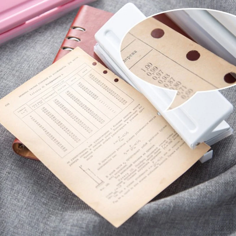 

6 Hole Punch Loose-Leaf Standard Puncher Paper Adjustable Stapler Home Office Binding Supplies Student Stationery Equipment