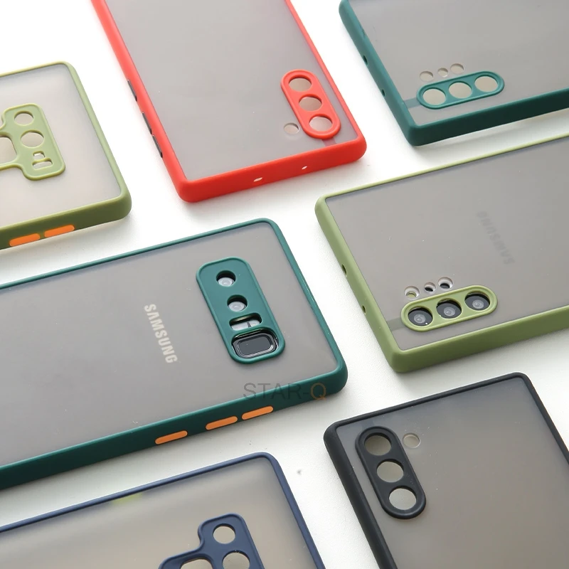 Skin Feel Matte Silicone Hard Phone Case For Samsung Galaxy Note 10 9 8 Note10 Plus 5g Note9 Note8 Shockproof Bumper Back Cover