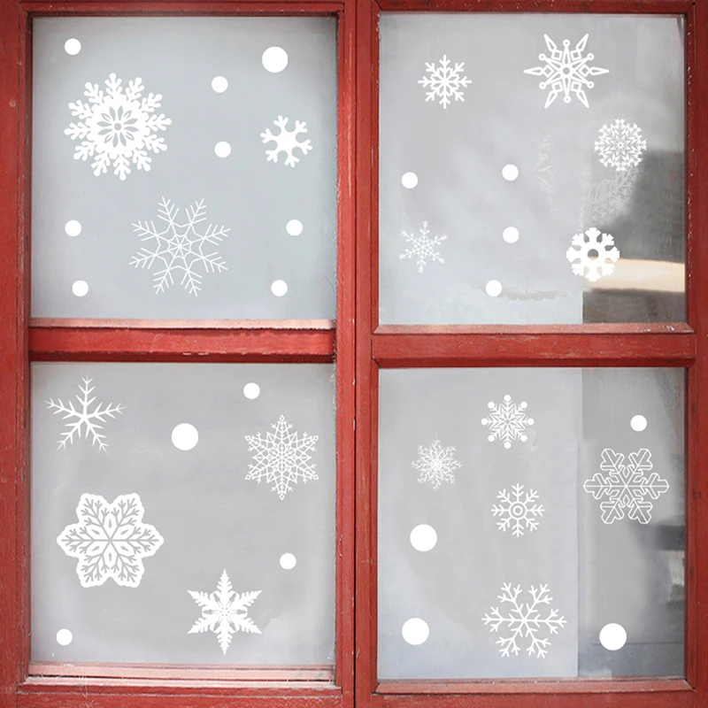 

Christmas 37pcs Glitter Snowflake Clings Window Film Glass Sticker Static Decal