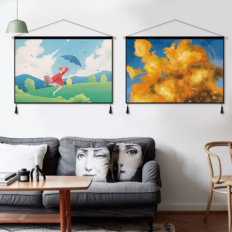 

Landscape Oil Painting Canvas Art Hanging Study Bedroom Decoration Painting Bedside Tapestry Homestay Hotel Wall Painting