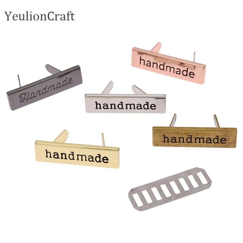 Ярлыки для одежды ручной работы 10 шт./лот золотистого/серебристого