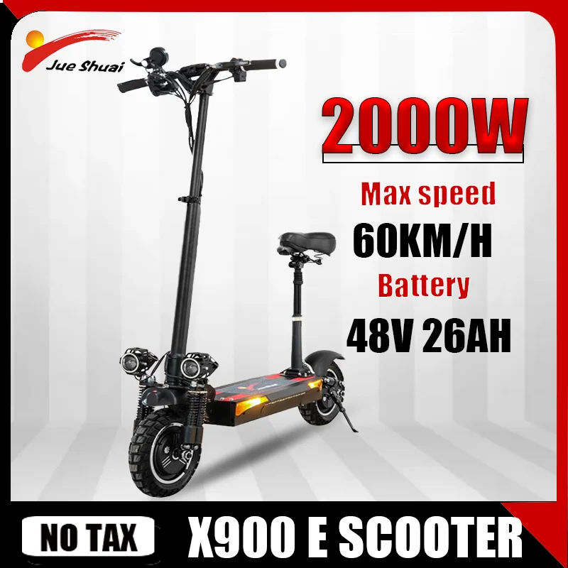 

Dual Motor Electric Scooter 48V 26AH Lithium Battery Portable E Scooter 2000W Long Range elektrische scooters Max Distance 80KM