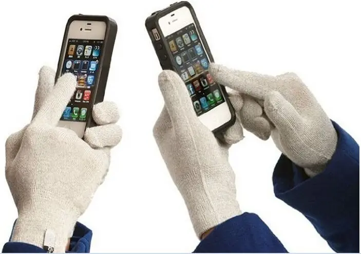 Пара серебряных токопроводящих волокон массажные Технические Перчатки для