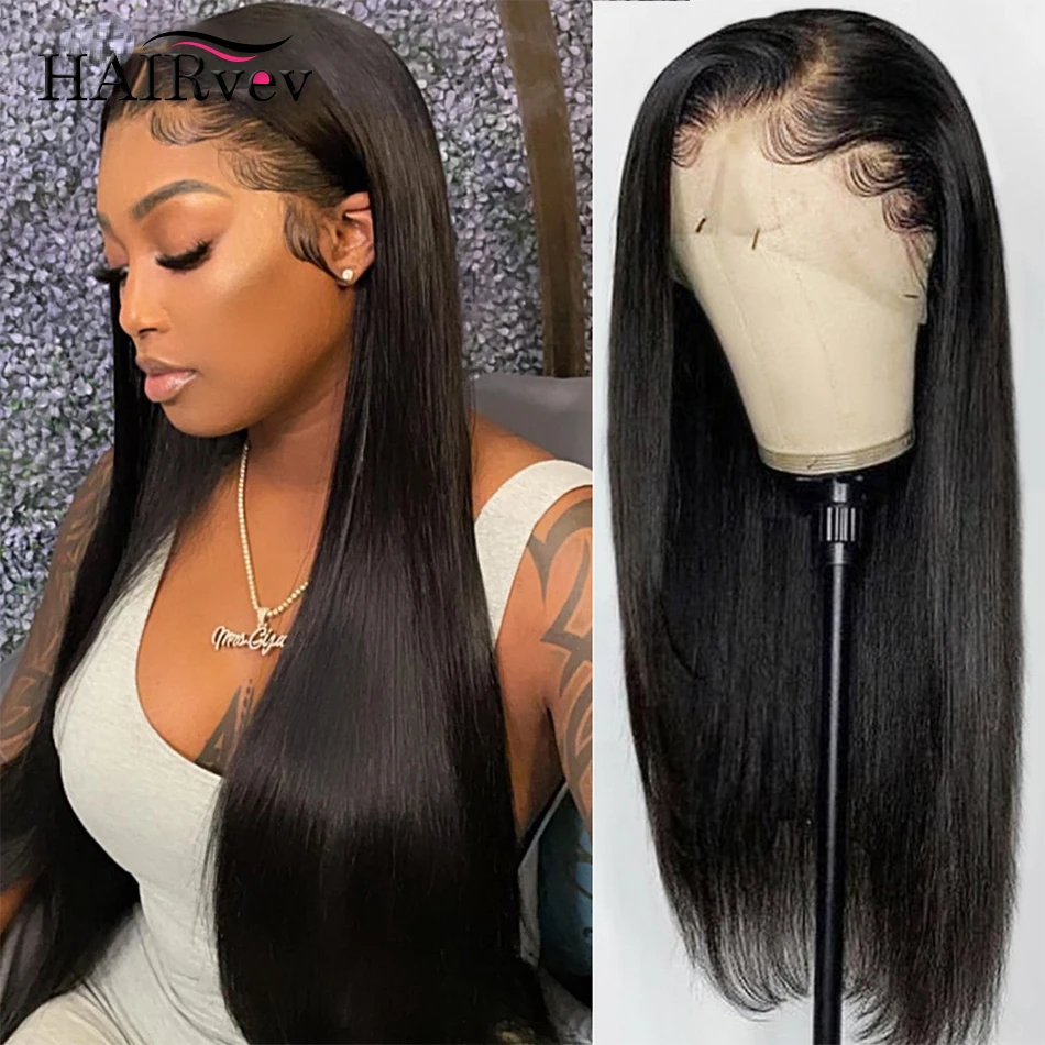 

26 28 Inch Natural Black 13x4 Lace Front Human Hair Wigs Glueless Bone Straight Brazilian Remy Human Hair HD Lace Frontal Wigs