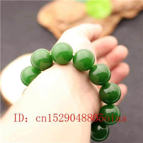 Натуральные зеленые нефритовые круглые бусины 20 мм эластичный браслет на