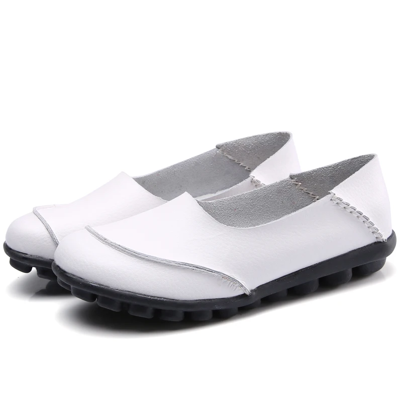 Женская обувь на плоской подошве лоферы из натуральной кожи весну 2019|Обувь без