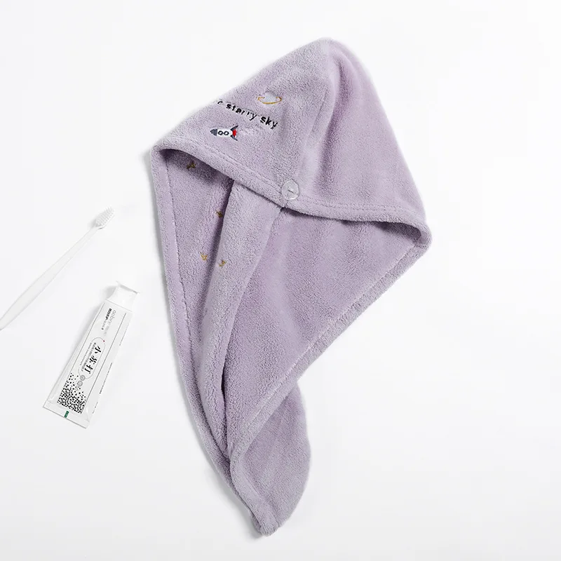 

Coral fleece Hair Drying Cap Absorbent Quick-drying Shower Cap pink Dry Hair Towel cute Shampoo Towel Pack turbans for women