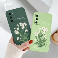 lily flowers square soft case for huawei p40 p50 p30 p20 pro lite mate 40 30 20 pro lite nova 5t y7a liquid silicone phone cover