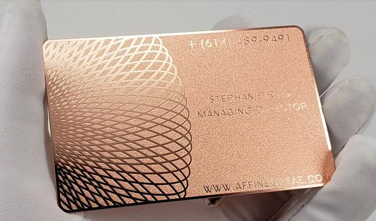 Customized Luxury Rose Gold Metal Card/metal business card