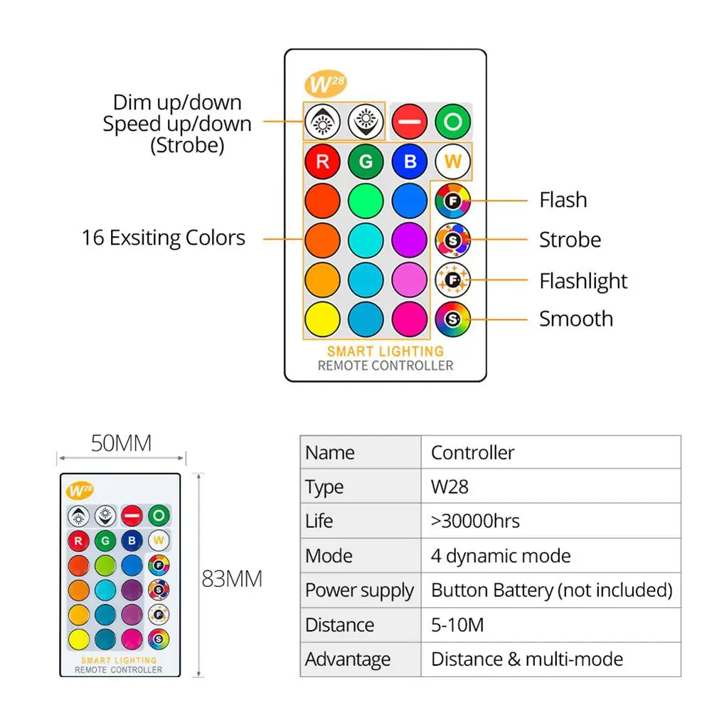 

110 E27 RGB 10 RGB RGBW