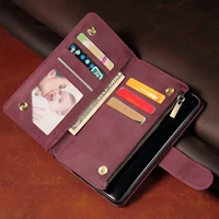 leather wallet for oppo a91a9 2020a31 case magnetic zipper wallet mobile retro wallet flip card stand