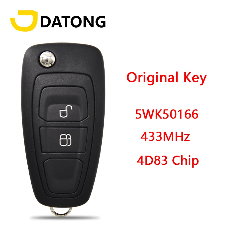 

Автомобильный пульт дистанционного управления Datong для Ford Focus Ranger 2011 2012 2013 2014 2015 5WK50166 4D83 чип 433 МГц Оригинальный флип-ключ