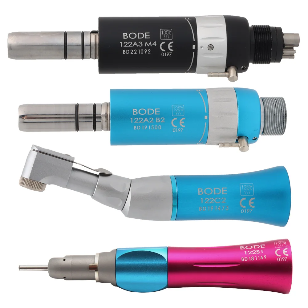 Стоматологический низкоскоростной наконечник цветной прямой нос контр-угол