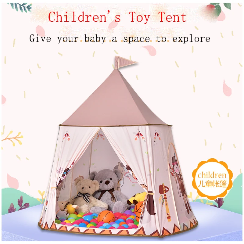 Kid Tent House Portable Princess Castle Present Hang Flag Children Teepee Play Birthday Christmas Gift Dropshipping | Игрушки и хобби