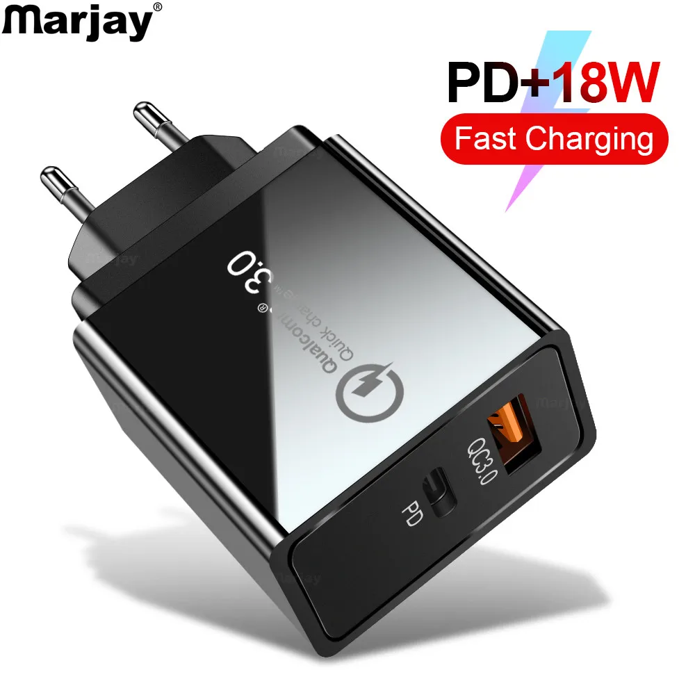 USB Type C зарядное устройство быстрая зарядка 3 0 PD QC вилка стандарта США и ЕС