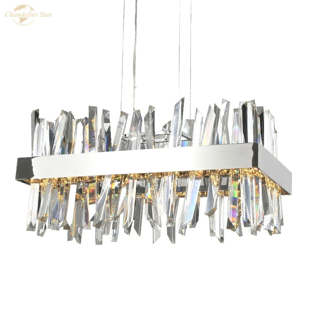 

Modern Crystal Chandeliers Lighting Art Deco LED Luxury Chrome Gold Pendant Hanging Lights Fixture for Kitchen Bedroom Villa