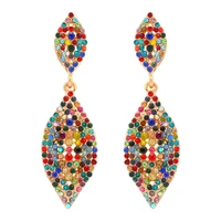 ztech oval leaves shape full crystal luxury dangle earrings for women designer jewelry statement accessories high quality