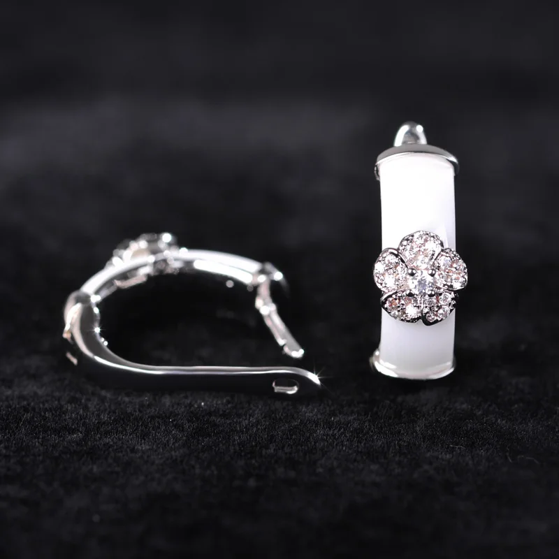 Медные сережки и кольца MECHOSEN Роскошные Ювелирные наборы из белой керамики с