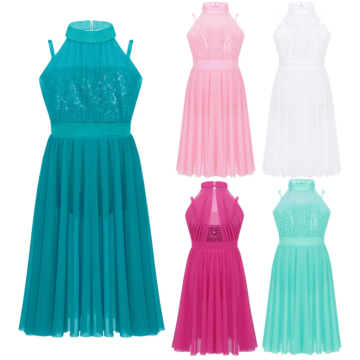 Iiniim/Детская танцевальная одежда для девочек; Vestido de festa; вечерние фатиновые трико с блестками; лирические балетные балетный зал; танцевальное платье-пачка