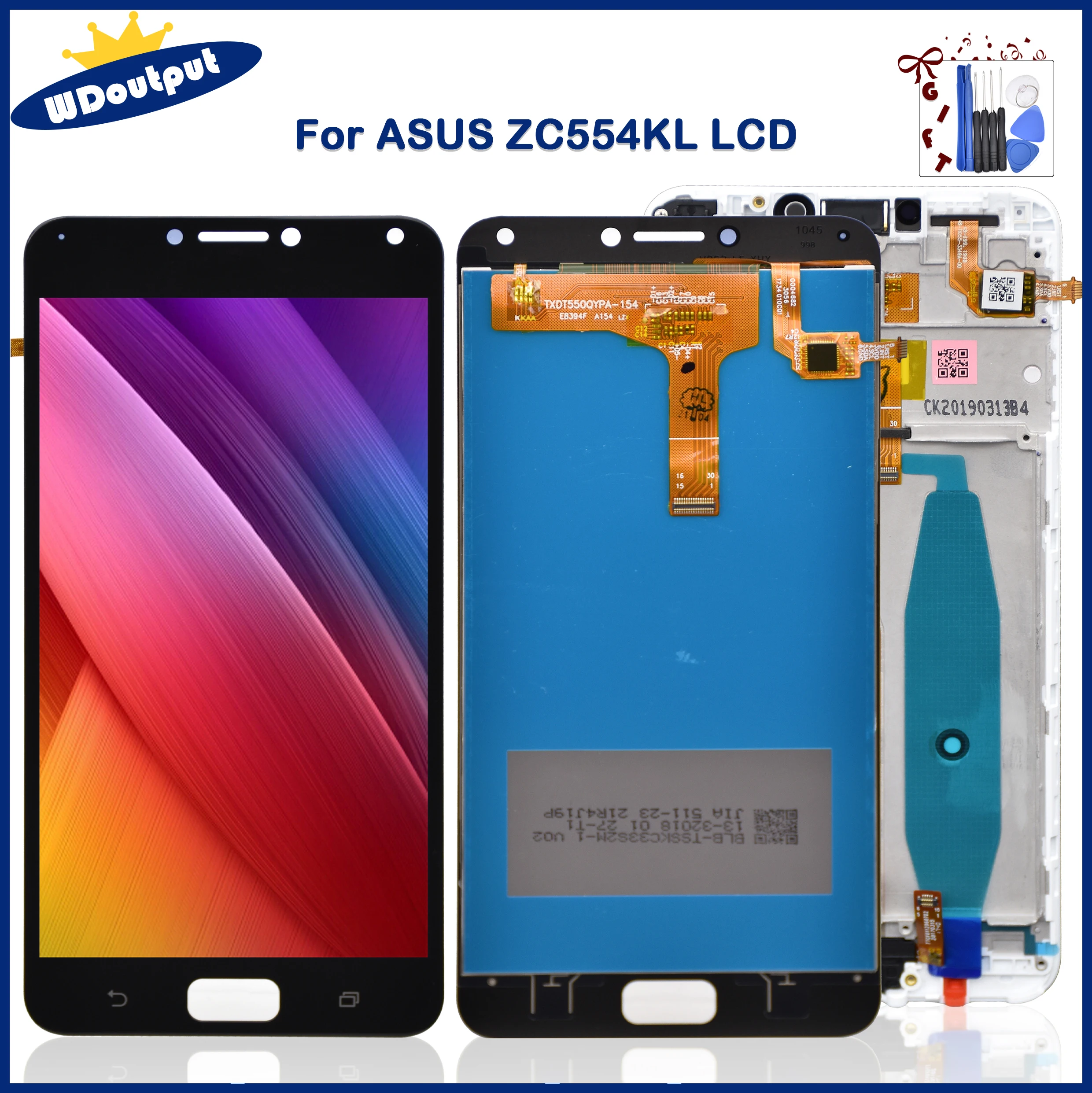 Pantalla t&aacute;ctil LCD Original de 5,5 "para Asus Zenfone 4 Max ZC554KL, montaje de digitalizador, repuesto para ZenFone4 Max ZC554KL X001D + marco-0