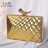 women evening bag wedding clutch bag femme fashion chain metal golden luxury design handbag small party purse sac a main x310h